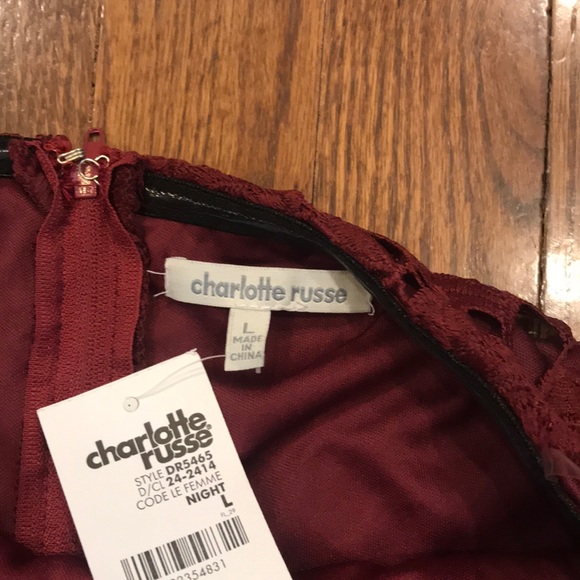 Maroon strapless Charlotte Russe dress - Picture 2 of 6